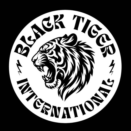 Black Tiger Circle Logo White