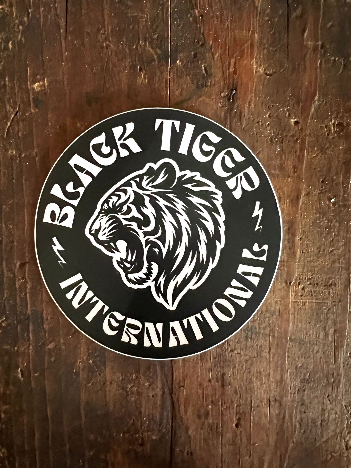 Black Tiger Circle Logo Black