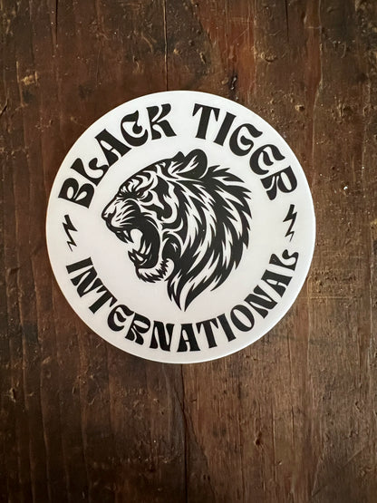 Black Tiger Circle Logo White
